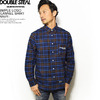 DOUBLE STEAL SIMPLE LOGO FLANNEL SHIRT -NAVY- 775-35012画像