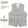 SUGAR CANE 11oz. HICKORY STRIPE WORK VEST SC14104画像