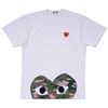 PLAY COMME des GARCONS LADY'S CAMO HEM HEART TEE WHITE画像