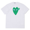 PLAY COMME des GARCONS GREEN HEART TEE WHITExGREEN画像
