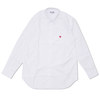 PLAY COMME des GARCONS MEN'S MINI RED HEART L/S SHIRT WHITE画像
