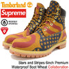 Timberland × Supreme Stars and Stripes 6inch Premium Waterproof Boot Wheat A1PHF画像