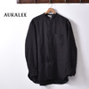 AURALEE LINEN GABARDINE BAND SHIRTS BLACK画像