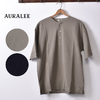 AURALEE HIGH GAUGE PIQUE DOUBLE CLOTH HENLEY NECK画像