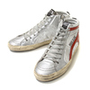 GOLDEN GOOSE SNEAKERS SLIDE -SILVER / RED GLITTER STAR- GARMS595-F7画像