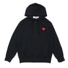 PLAY COMME des GARCONS MEN'S RED HEART ZIP UP JERSEY PARKA BLACK画像