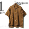 Kaptain Sunshine FINX COTTON SHUTTLE PANAMA ITALIAN COLLAR SAFARI SHIRT BROWN KS8SSH02画像