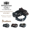 Whitehouse Cox #P2274 28mm SILVER PLAITED MESH BELT full grain cow hide leather画像