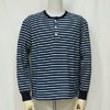 THE FLAT HEAD INDIGO BORDER THERMAL-HENRY NECK F-THL-004画像
