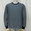 THE FLAT HEAD INDIGO BORDER THERMAL-CREW NECK F-THL-003画像