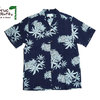 TWO PALMS PINEAPPLE MAP RAYON HAWAIIAN SHIRTS navy画像
