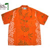 TWO PALMS PINEAPPLE RAYON OVERDYED HAWAIIAN SHIRTS orange画像