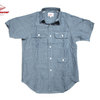 Battenwear COTTON LINEN CHAMBRAY CAMP SHIRTS light indigo画像