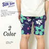 SUN SURF COTTON TYPEWRITER SHORTS "ABSTRACT FLOWER" by Masked Marvel SS51753画像