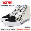 VANS Sk8-Hi Black/True White Checker Sidewall VN0A38GEQMI画像