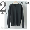 AURALEE FELT WOOL YARN KNIT V-NECK P/O A8AP02FU画像