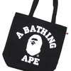 A BATHING APE COLLEGE TOTE BAG BLACK画像