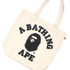 A BATHING APE COLLEGE TOTE BAG WHITE画像