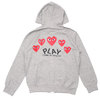 PLAY COMME des GARCONS MEN'S FIVE RED HEART HOODIE GRAY画像