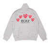 PLAY COMME des GARCONS MEN'S FIVE RED HEART ZIP SWEAT GRAY画像