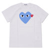 PLAY COMME des GARCONS LADY'S COLOR HEART PRINT TEE WHITExBLUE画像