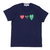 PLAY COMME des GARCONS LADY'S 3COLOR HEART TEE NAVY画像