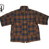 CORONA CS022-18-07 NAVY UTILITY PLAID COTTON JAC SHIRT khaki x navy画像
