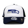 NEW ERA SEATTLE SEAHAWKS TRUCKER HIT 9FORTY MESH CAP WHITExNAVY FFNE2774703画像