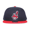 NEW ERA CLEVELAND INDIANS YOUTH MLB BASIC SNAPBACK NAVY-RED APNE11592443画像
