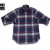 IKE BEHAR MF1501LB FREED0M FIT L/S B.D FLANNEL SHIRTS navy x red画像