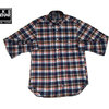 IKE BEHAR MF1501LB FREED0M FIT L/S B.D FLANNEL SHIRTS navy x brown画像