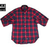 IKE BEHAR MF1501LB FREED0M FIT L/S B.D FLANNEL SHIRTS/red x navy画像