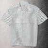 THE FLAT HEAD INDIGO STRIPE S/S SHIRT F-SCO-008S画像