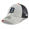 NEW ERA DETROIT TIGERS HEATHERED TURN TRUCKER MESH CAP H.GREYxNAVY FF3061810画像