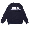 CDG COMME des GARCONS LOGO CREW NECK SWEATSHIRT NAVY画像