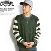 CUTRATE PILE BOA SLEEVE BORDER SHIRT -OLIVE-画像