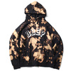 OBEY BLEACH TIE DYE HOODED FLEECE "OBEY NEW WORLD" (BLACK)画像