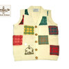 INVERALLAN 37B SHETLAND TARTAN VEST made in scotland winter white画像
