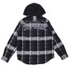 Supreme 18FW Hooded Jacquard Flannel Shirt BLACK画像