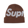 Supreme 18FW Reflective Big Logo Beanie BROWN画像