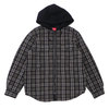 Supreme 18FW Hooded Plaid Work Shirt BLACK画像