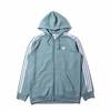 adidas Originals 3 STRIPES FULL ZIP HOODIE VAPOR STEEL DV1638画像