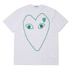 PLAY COMME des GARCONS MEN'S OUTLINE HEART WAPPEN TEE WHITExGREEN画像