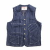 SUGAR CANE FICTION ROMANCE 9oz. INDIGO STRIPE WORK VEST SC14370画像