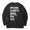 OBEY BASIC LONG SLEEVE TEE "OBEY INTL. CITIES" (BLACK)画像