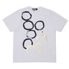 BLACK COMME des GARCONS FOIL PRINT TEE (8 HOLE) WHITE画像