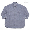 Sugar Cane Light COTTON 75%/LINEN 25% SLUB BROAD3/4 SLEEVE WORK SHIRT SC38171画像