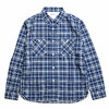 BURGUS PLUS L/S Indigo Check Work Shirt Navy Base HBP-300CK画像