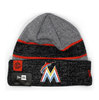 NEW ERA MIAMI MARLINS KNIT BEANIE GREY BLACK NR11453138画像