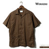 Workers Open Collar Shirt, Cotton Linen Cloth,画像